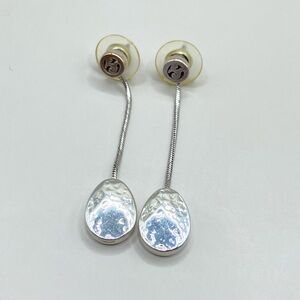 Brighton Mediterranean Long Hammered Teardrop Earrings